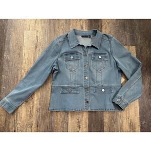 Susan Graver Women's Denim Peplum Jacket